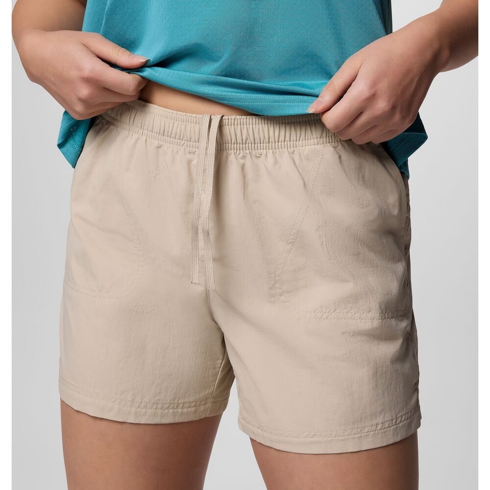 Columbia Sandy River Shorts Women M Beige Pull On Elastic Waist Drawstring NEW